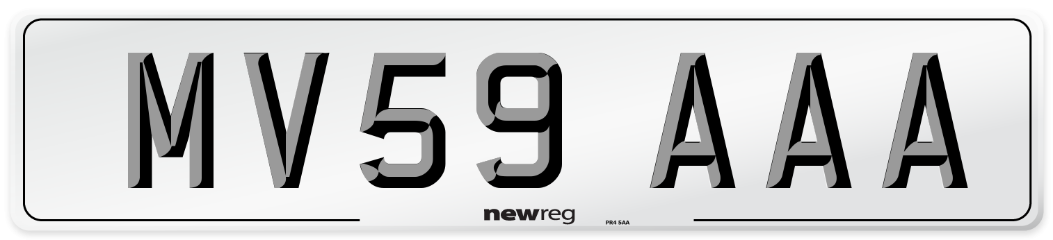 MV59 AAA Number Plate from New Reg